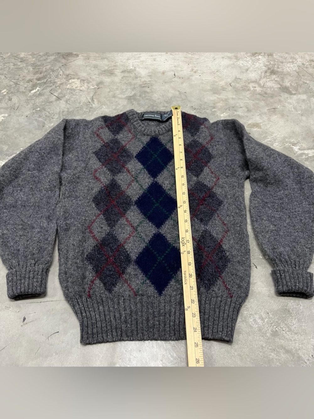 VTG Christopher Hayes Sweater Mens Small Argyle Shetland Wool Ireland Pullover - Picture 2 of 5